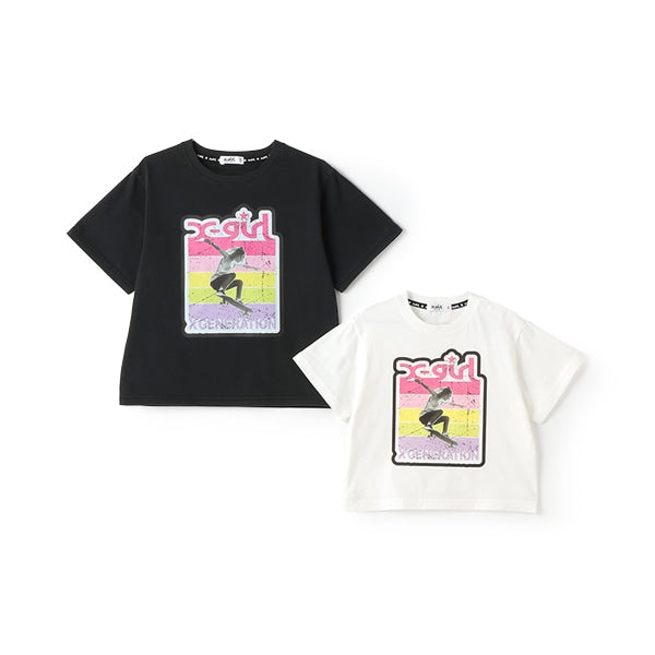 スケボーガール転写プリント半袖Tシャツ