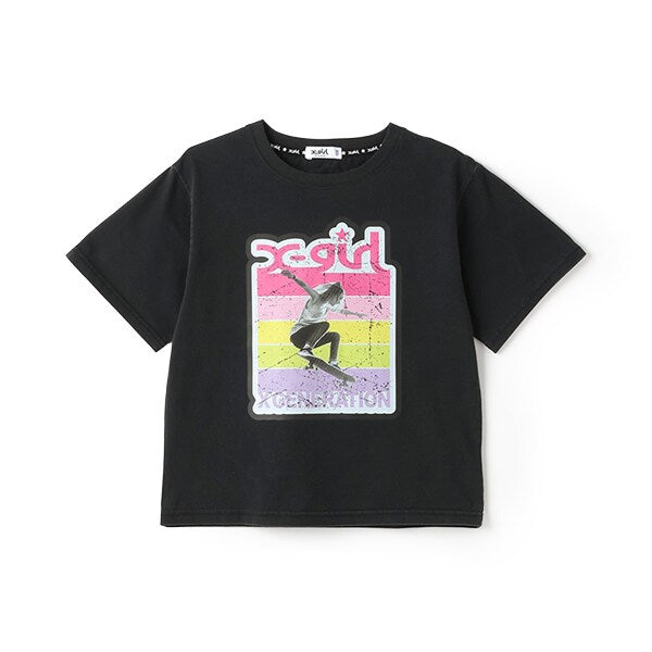 スケボーガール転写プリント半袖Tシャツ