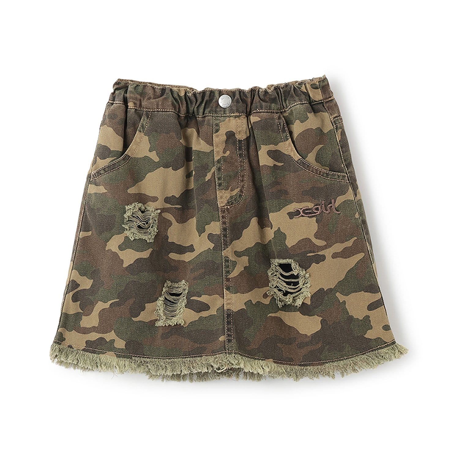 クラッシュ加工カットオフスカート