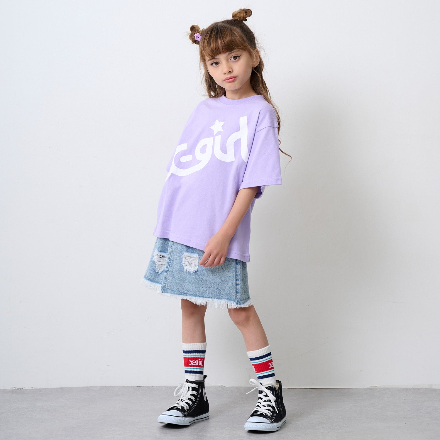 クラッシュ加工カットオフスカート