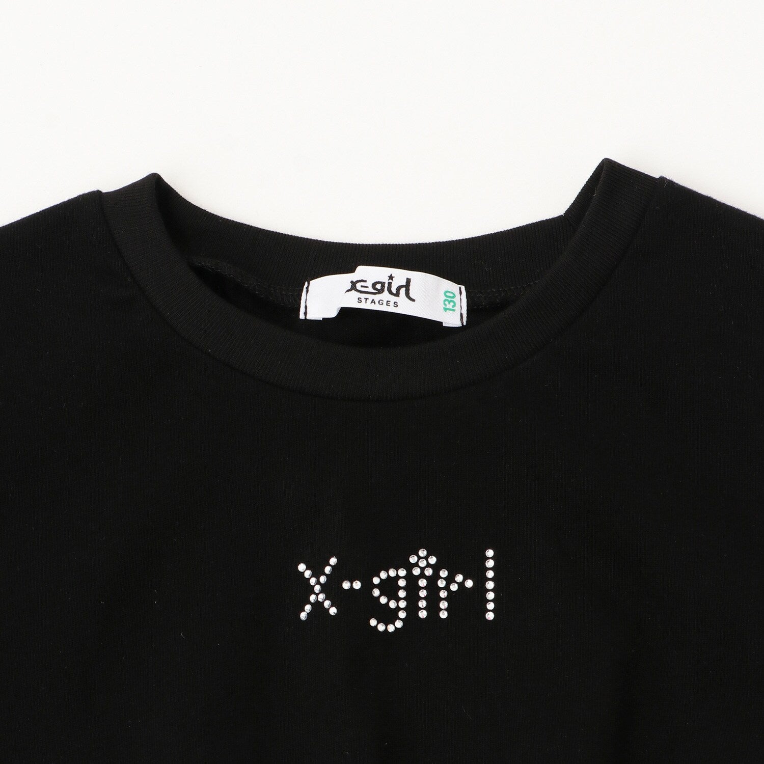 ラインストーンロゴショート丈アームウォーマーつきTシャツ