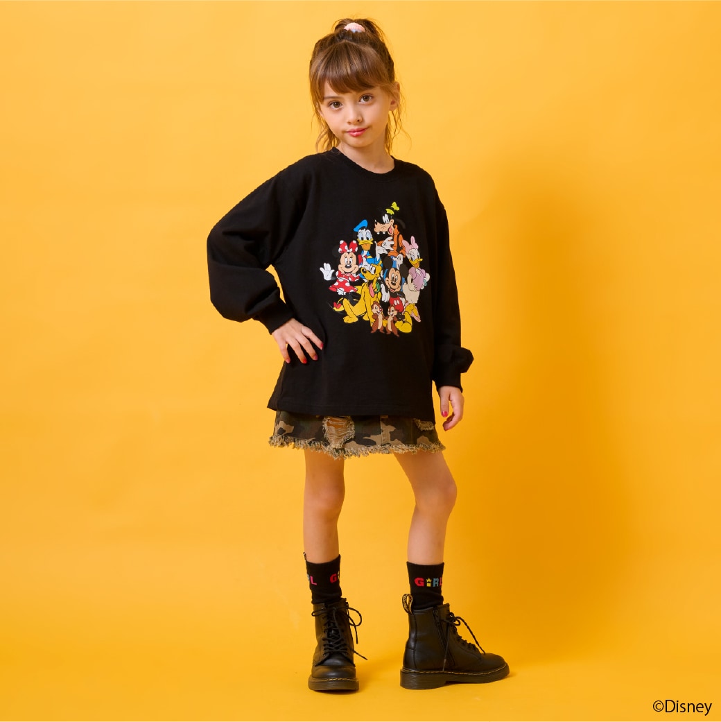 【DISNEY】ミッキー&フレンズ/長袖Tシャツ