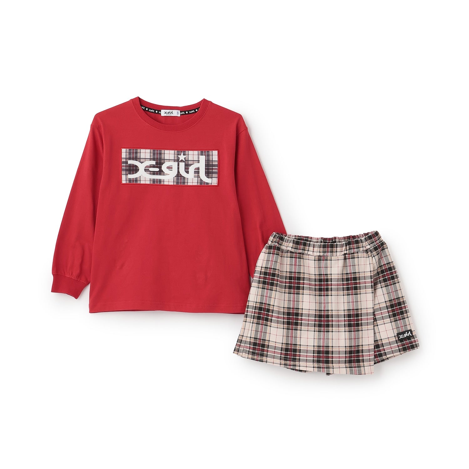 フロッキーBOXロゴ長袖Tシャツ&スカショーパンセット