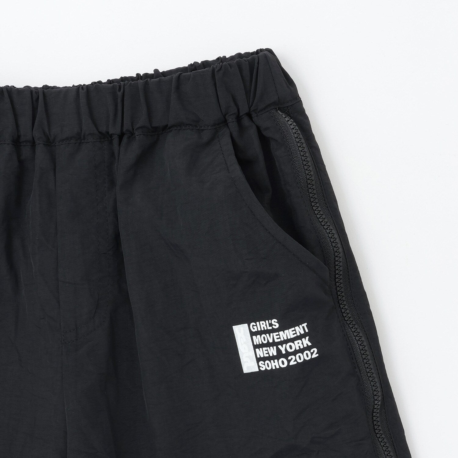 サイドジップ開き配色パンツ