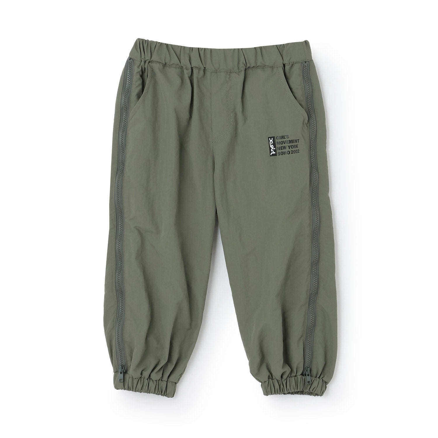 サイドジップ開き配色パンツ