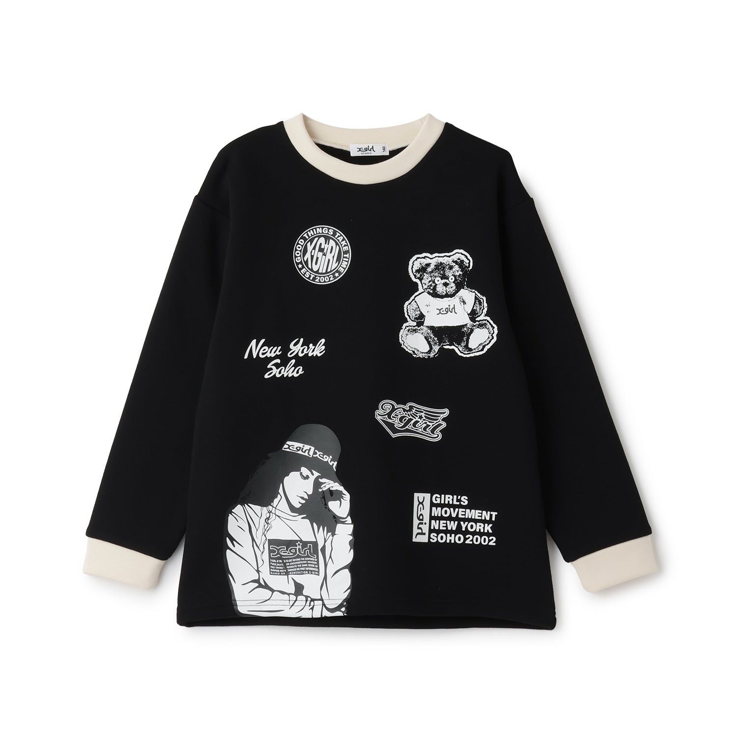 MIX モチーフ起毛長袖トップス