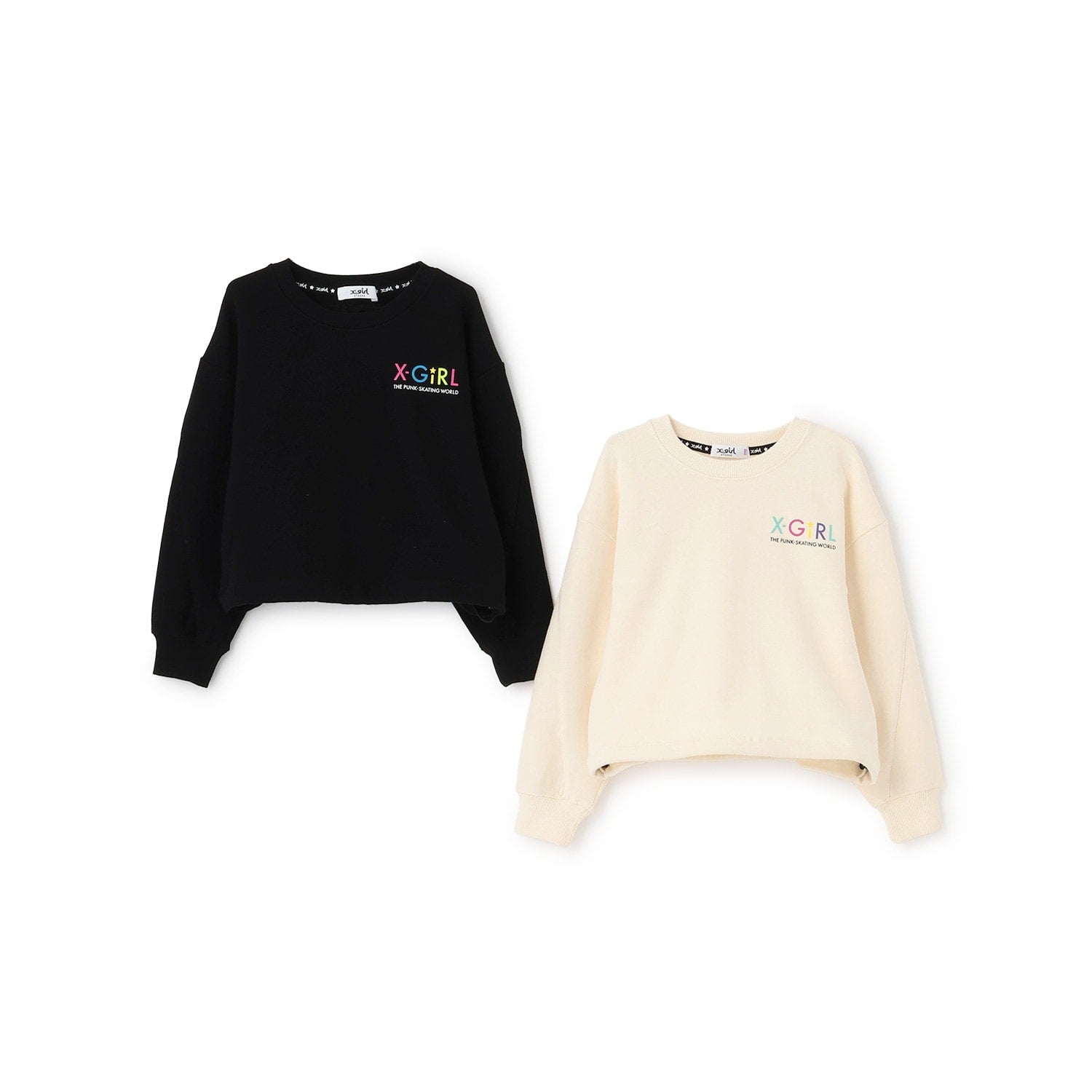 カラフルバックロゴプリント 切替トレーナー