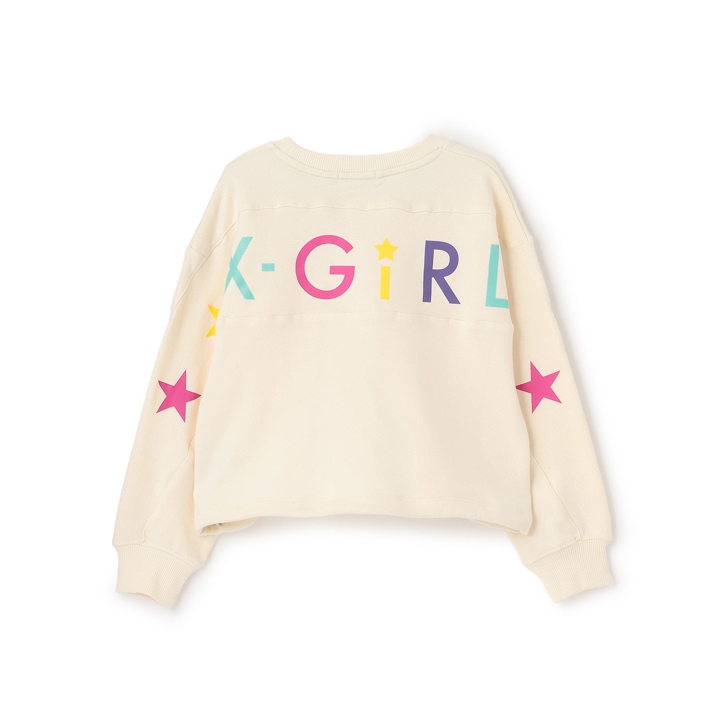 カラフルバックロゴプリント 切替トレーナー