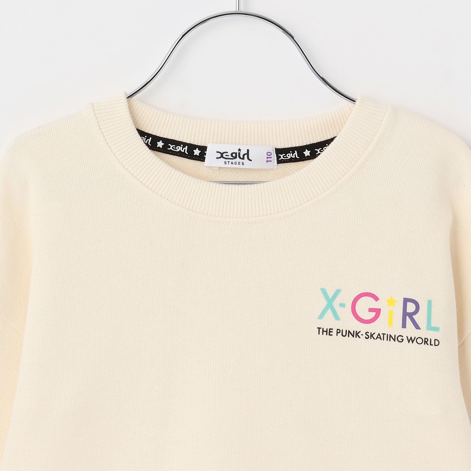 カラフルバックロゴプリント 切替トレーナー