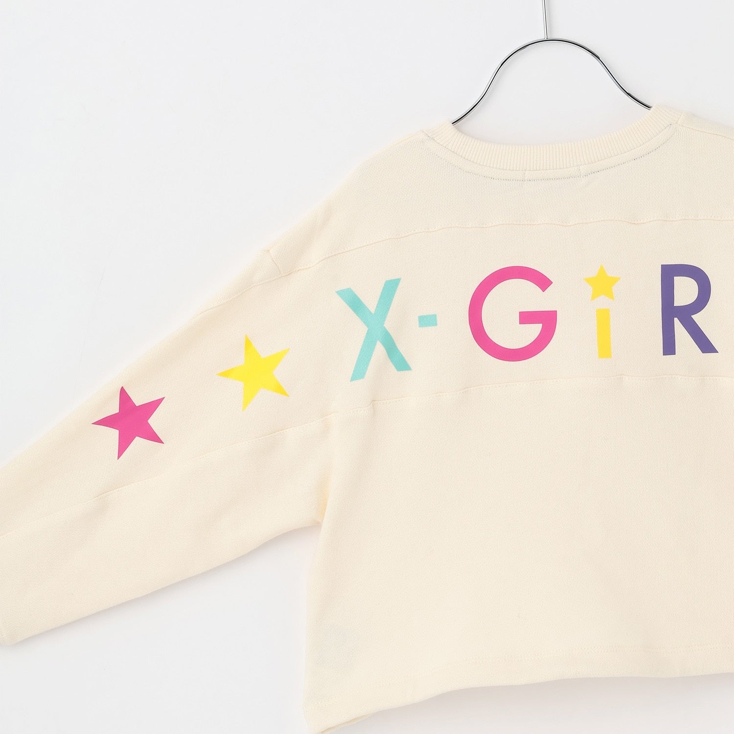 カラフルバックロゴプリント 切替トレーナー