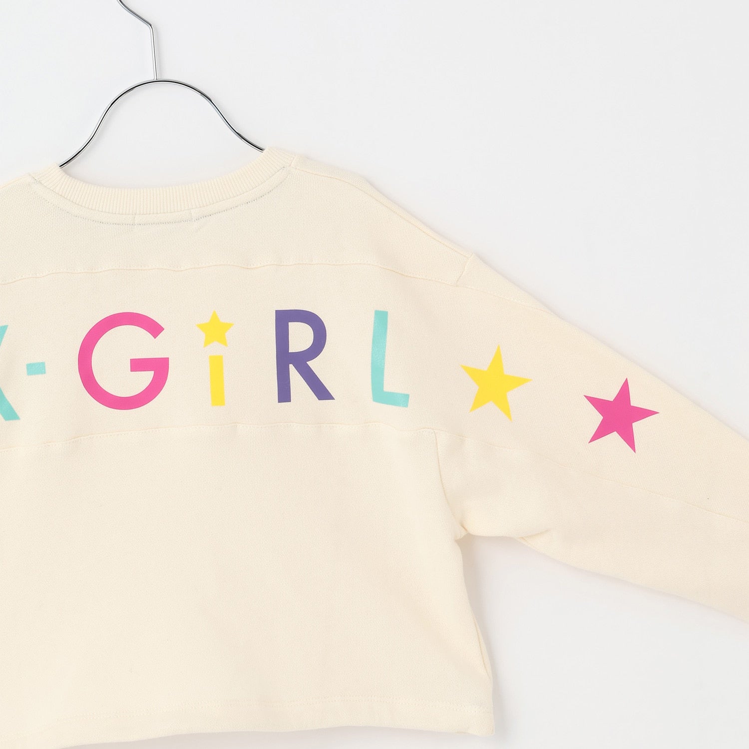 カラフルバックロゴプリント 切替トレーナー