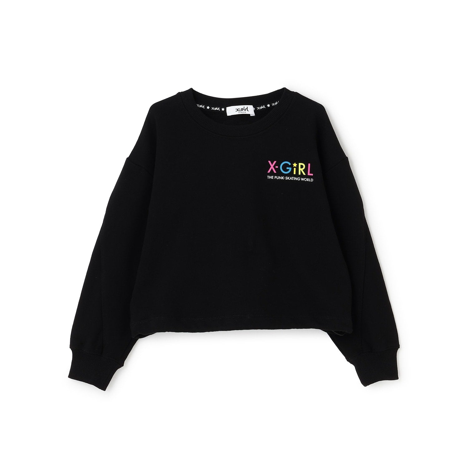 カラフルバックロゴプリント 切替トレーナー