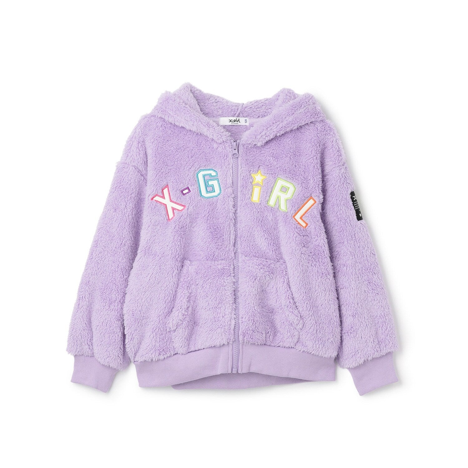 ロゴアップリケ刺しゅうフラッフィージップパーカー