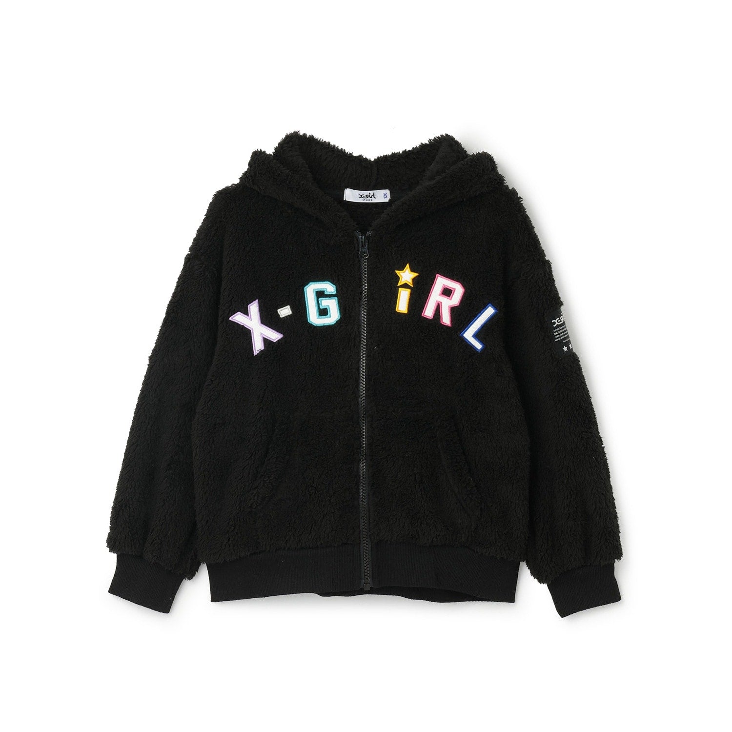 ロゴアップリケ刺しゅうフラッフィージップパーカー