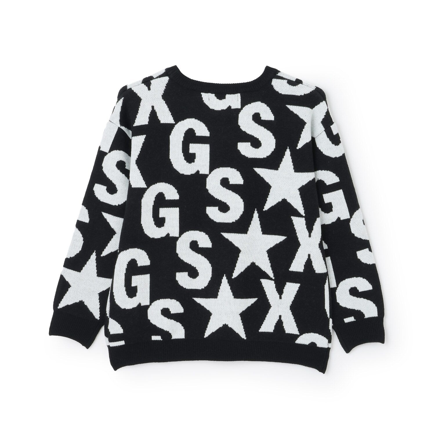 ロゴ総柄ニットプルオーバー