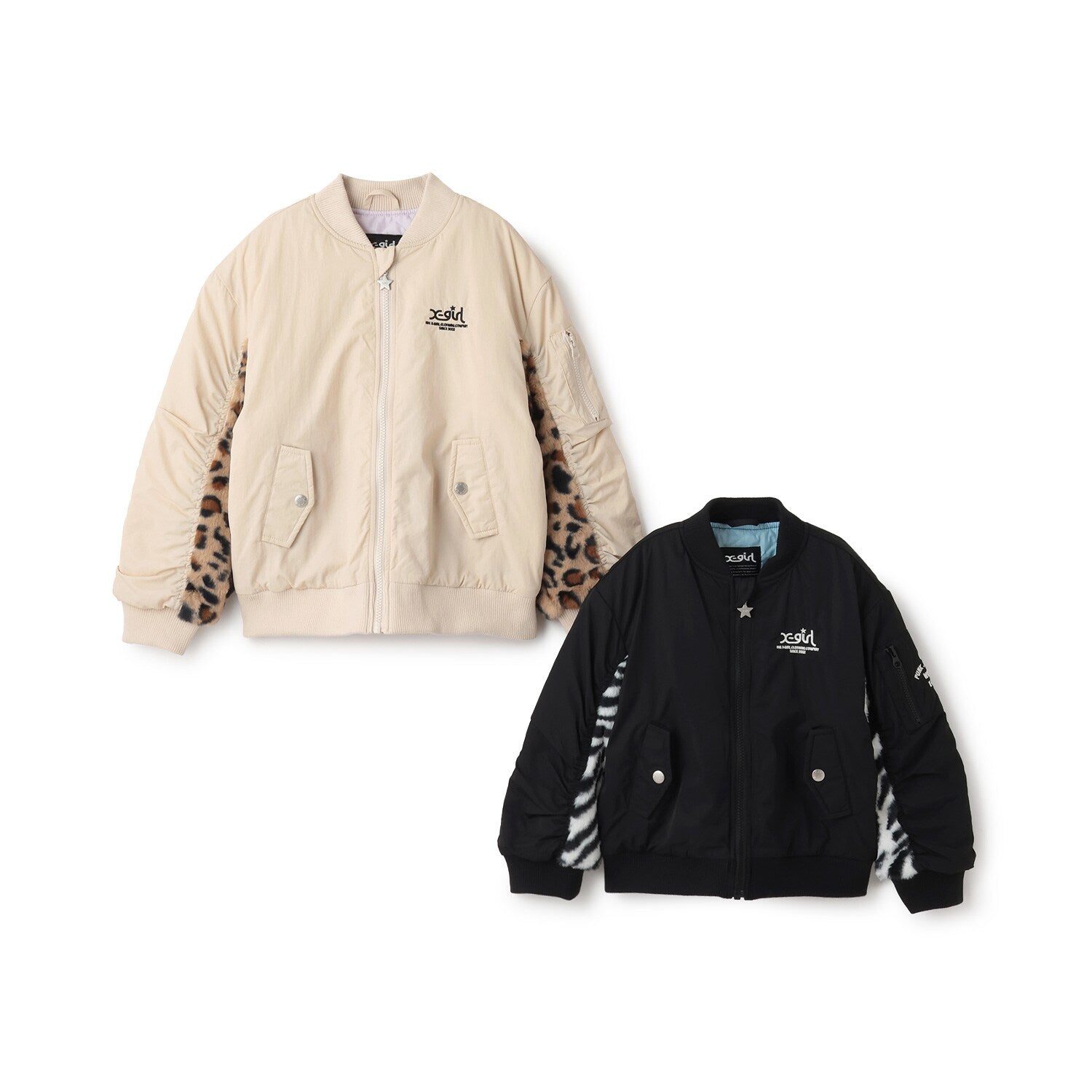 袖下ファー切替ブルゾン