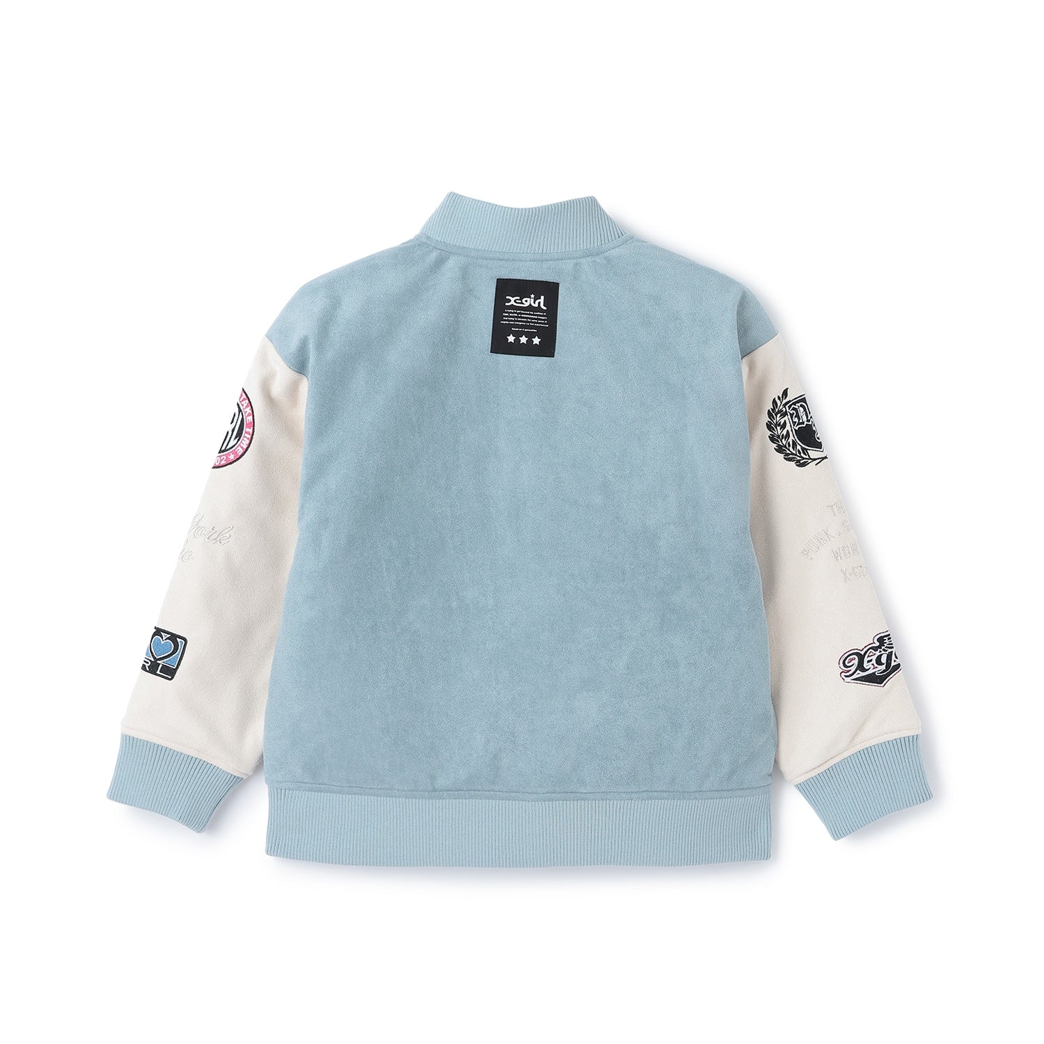 袖ワッペン配色中わたブルゾン