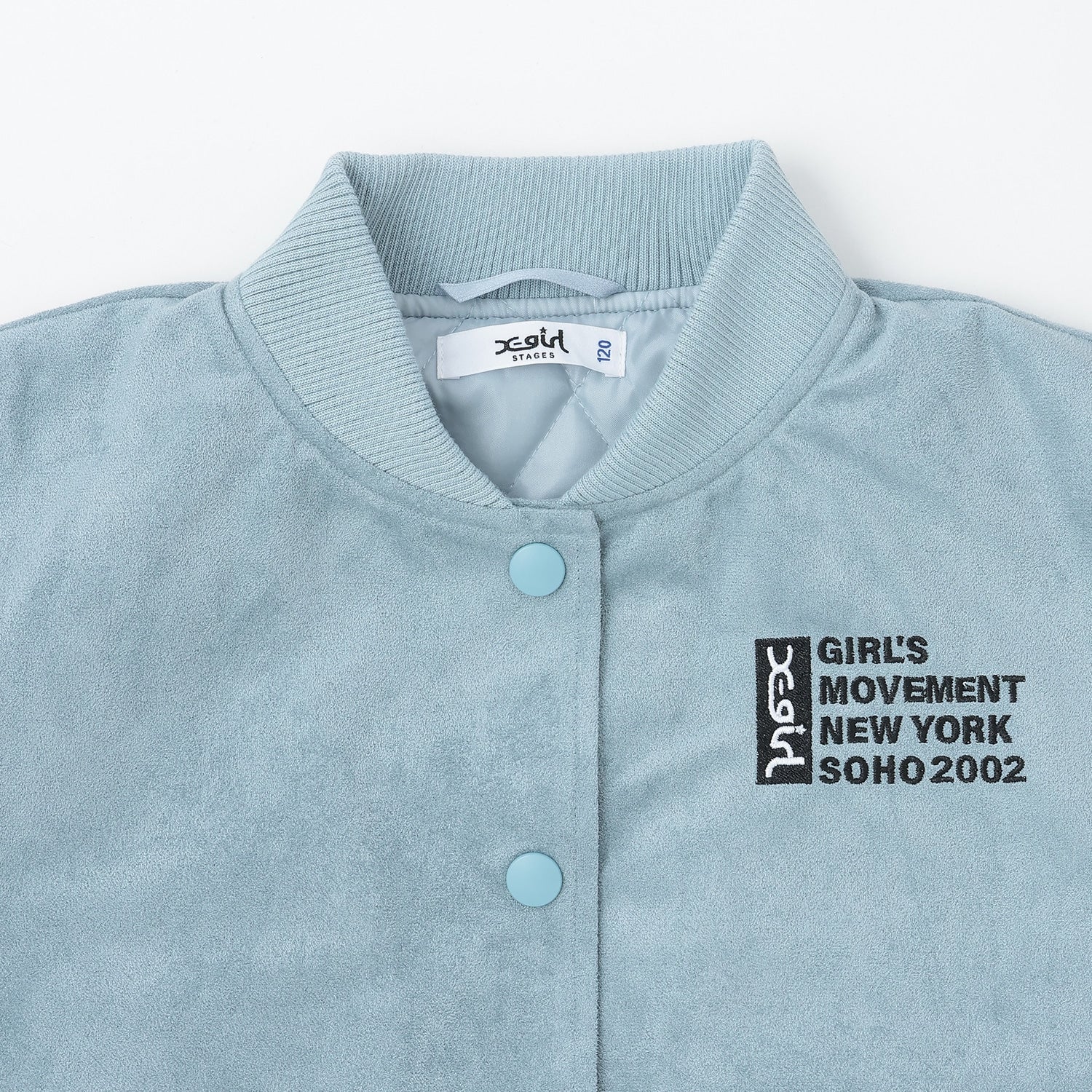 袖ワッペン配色中わたブルゾン