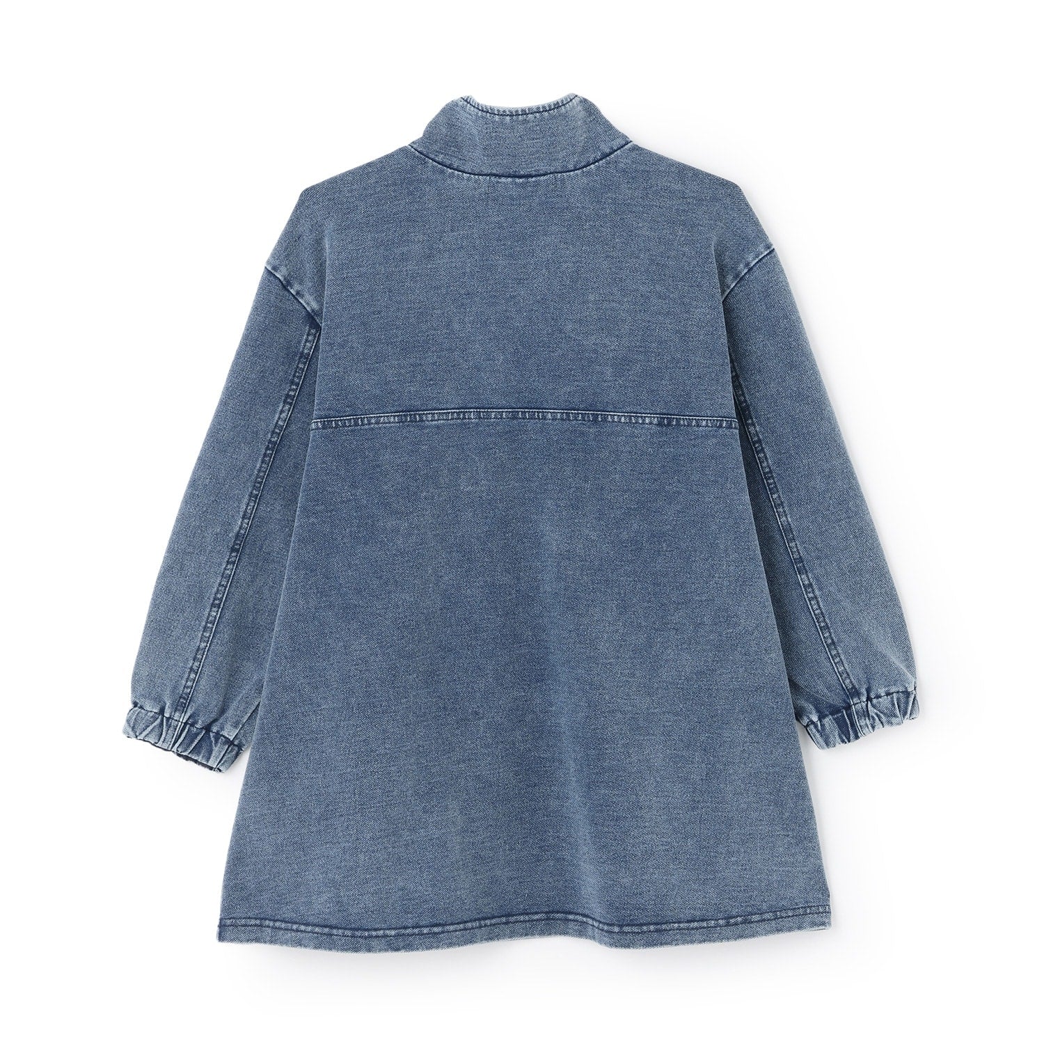 ロゴ刺しゅうデニムスウェットワンピース