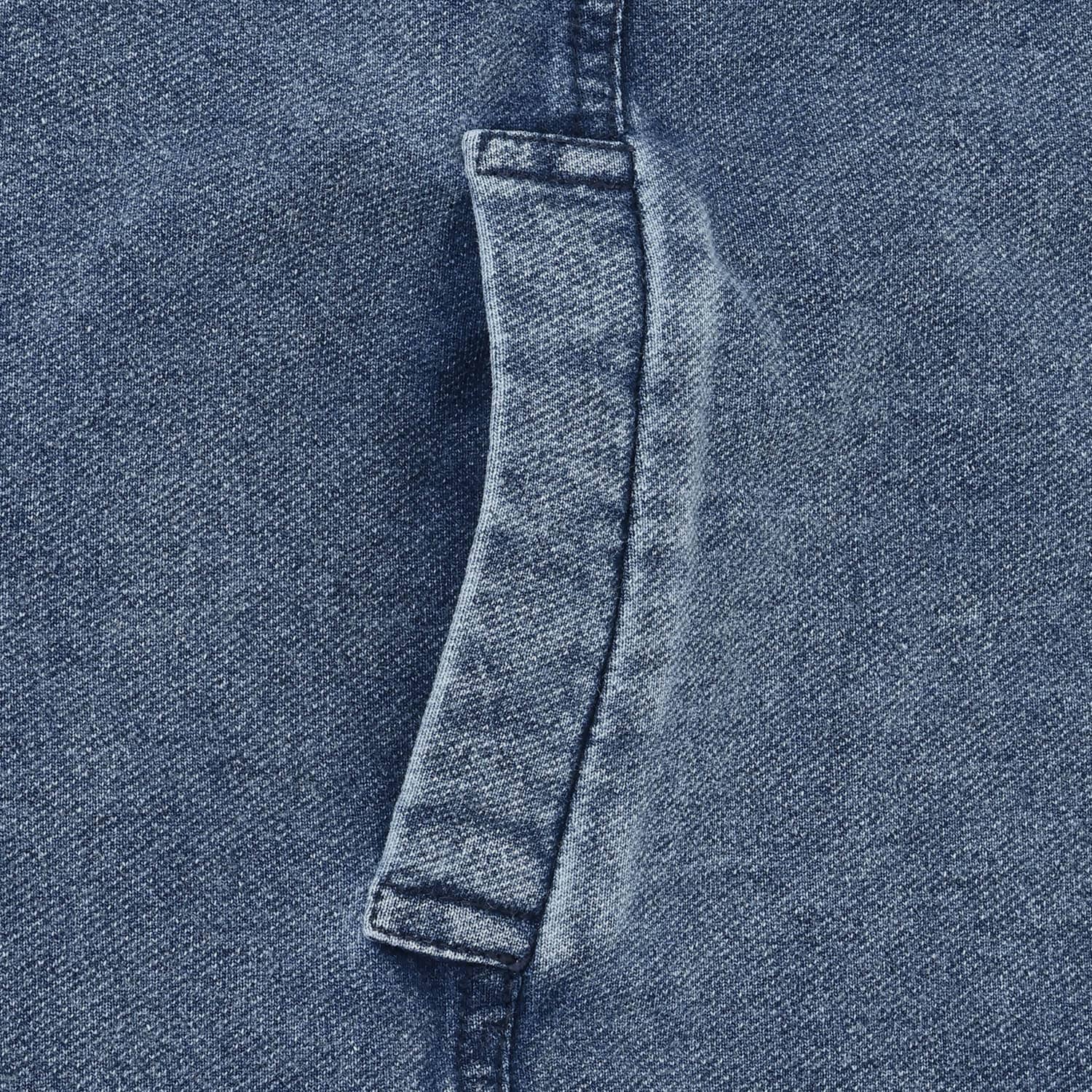 ロゴ刺しゅうデニムスウェットワンピース