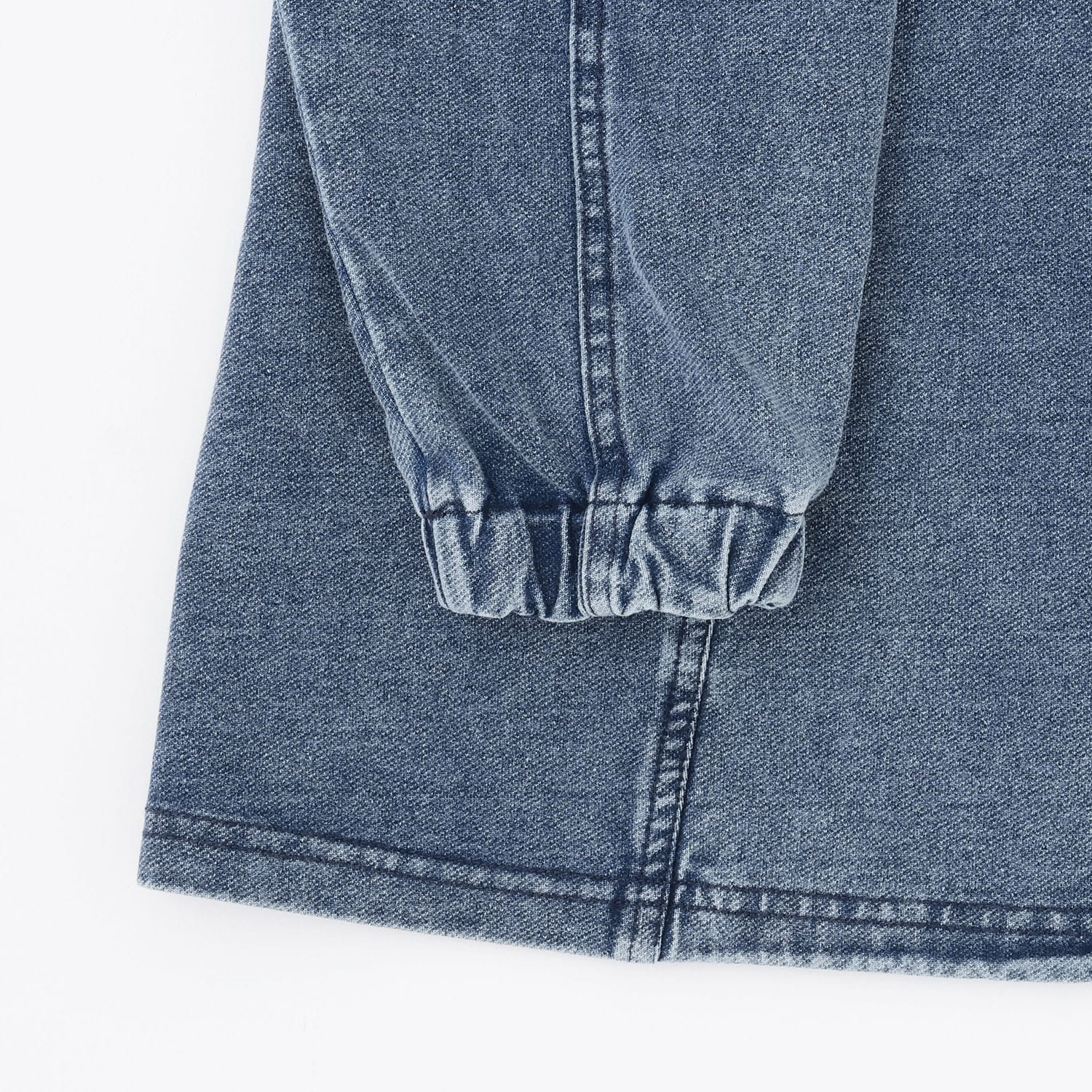 ロゴ刺しゅうデニムスウェットワンピース