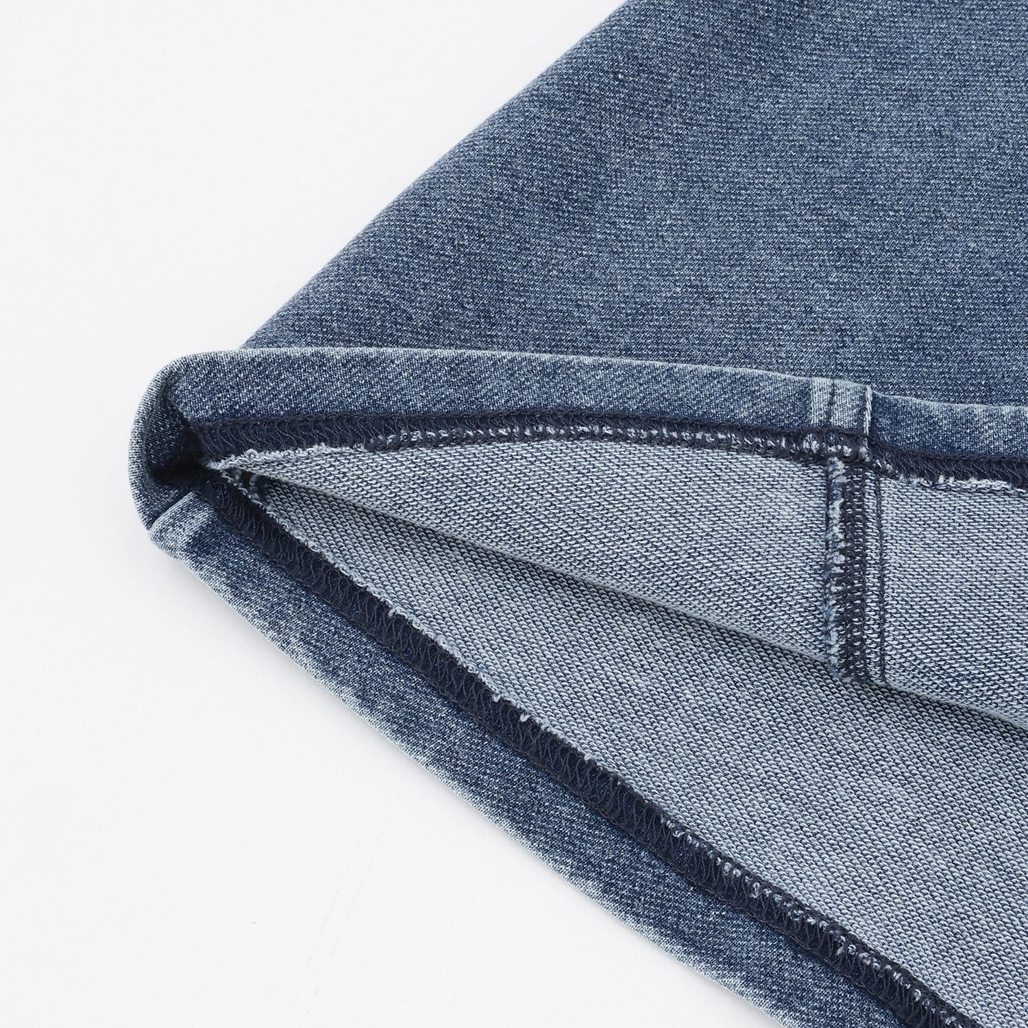 ロゴ刺しゅうデニムスウェットワンピース