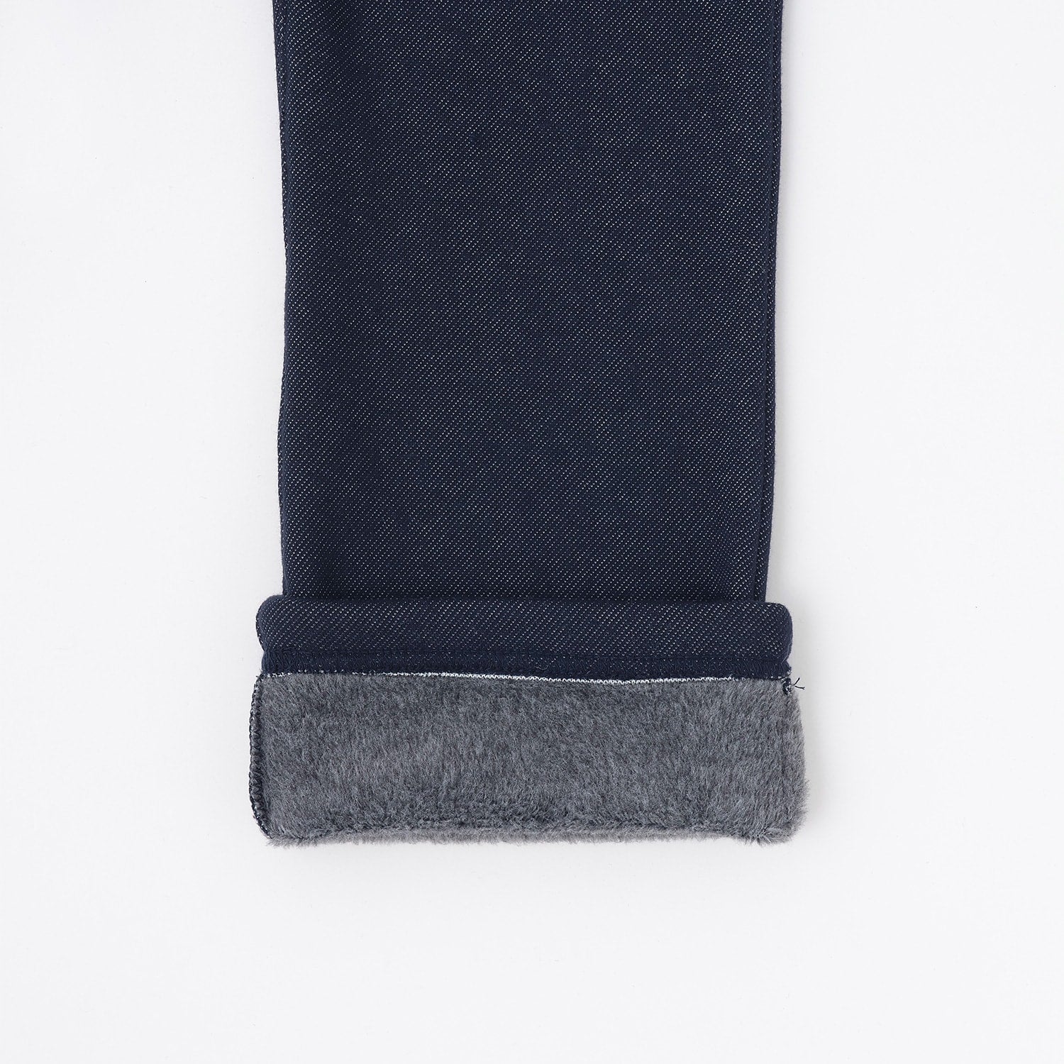 ロゴ裏起毛パーカー+裏起毛カットデニムパンツセット