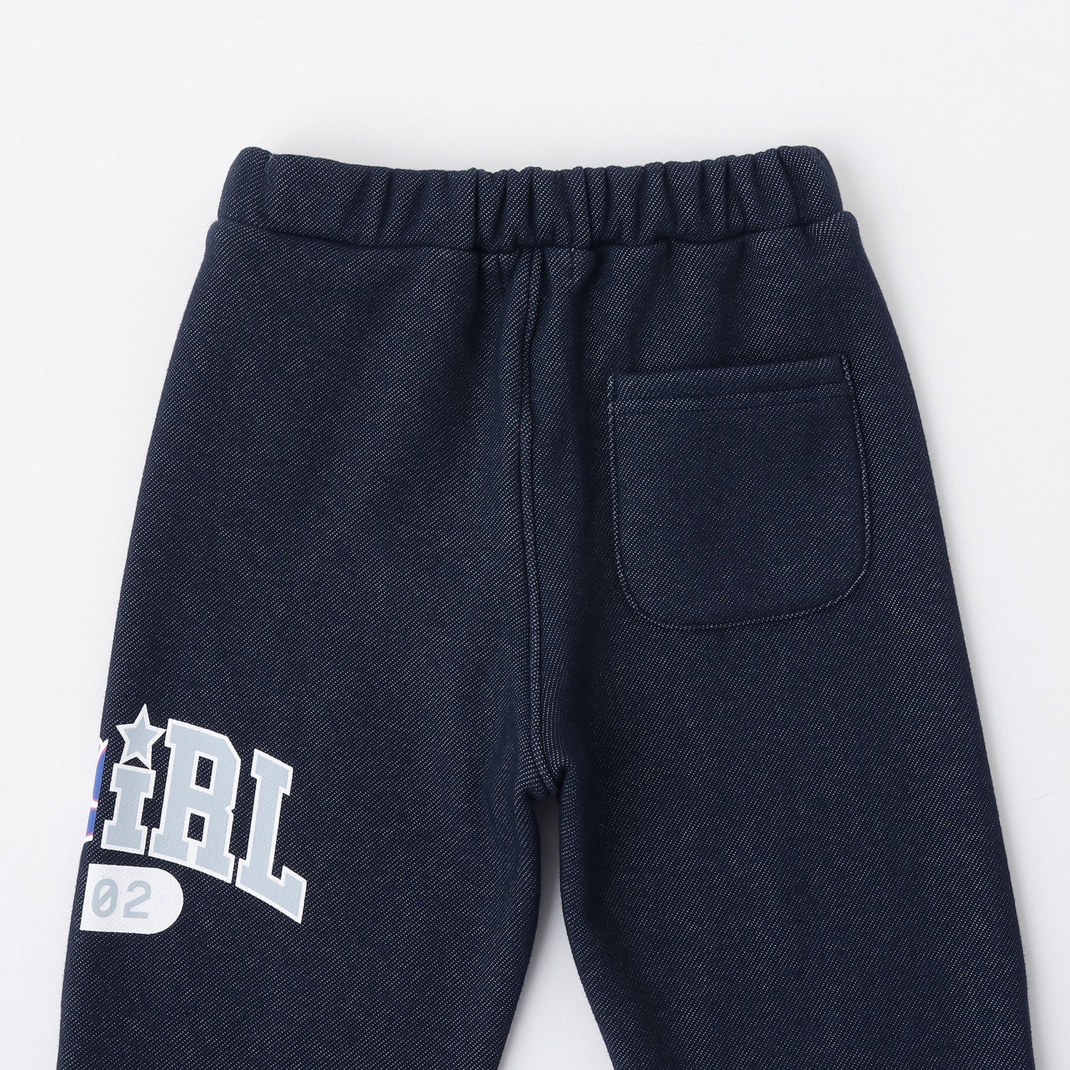 ロゴ裏起毛パーカー+裏起毛カットデニムパンツセット