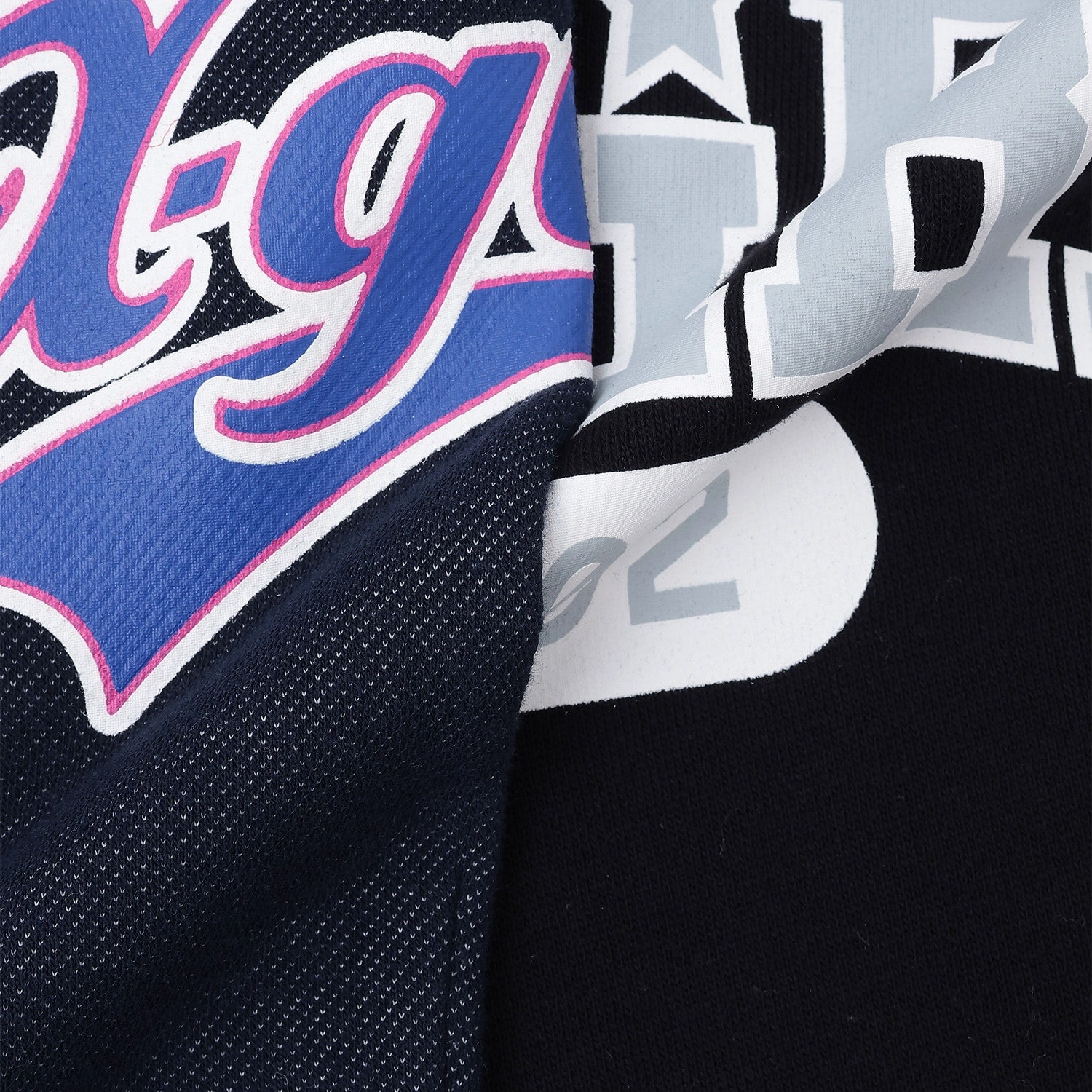 ロゴ裏起毛パーカー+裏起毛カットデニムパンツセット