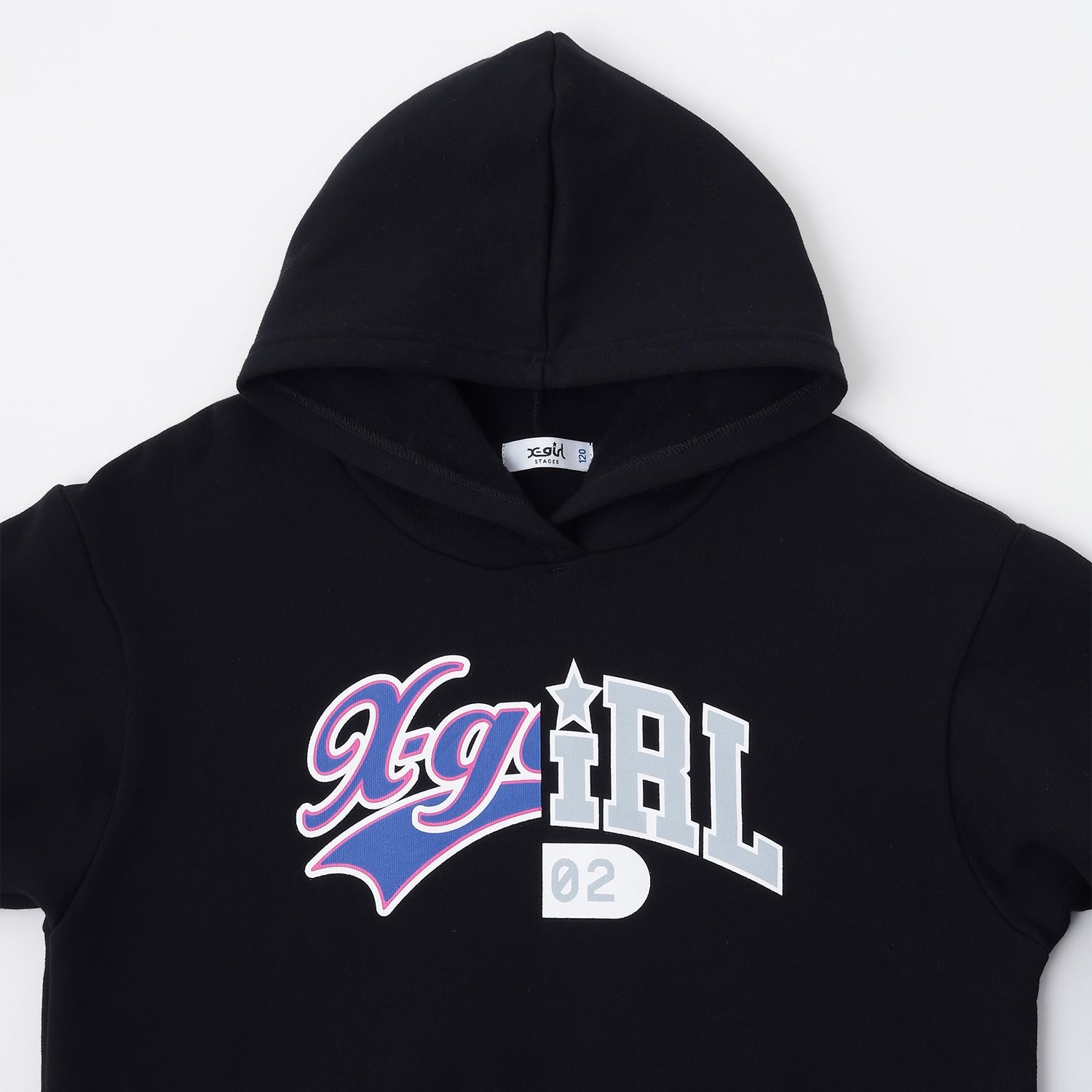 ロゴ裏起毛パーカー+裏起毛カットデニムパンツセット