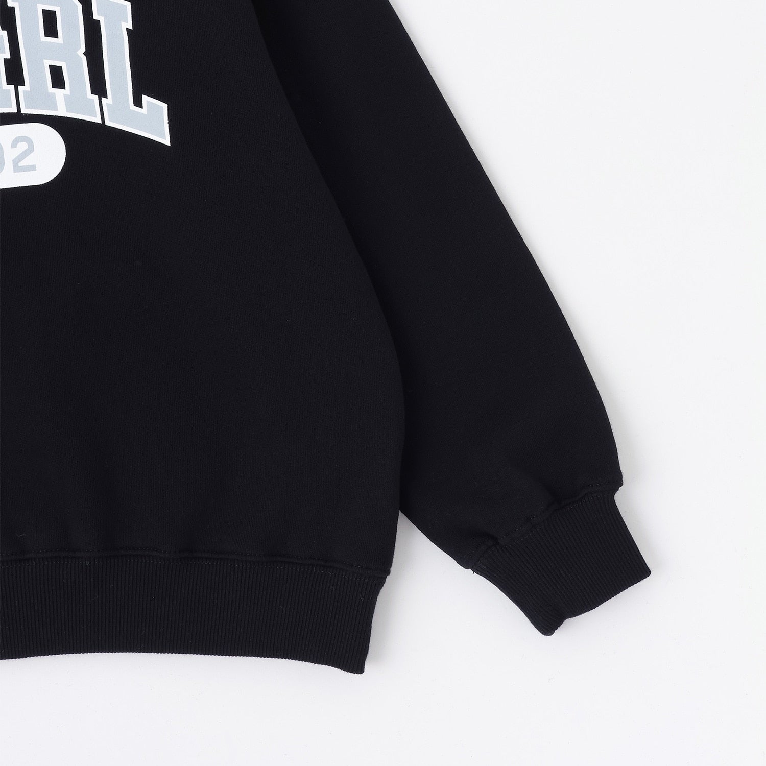 ロゴ裏起毛パーカー+裏起毛カットデニムパンツセット