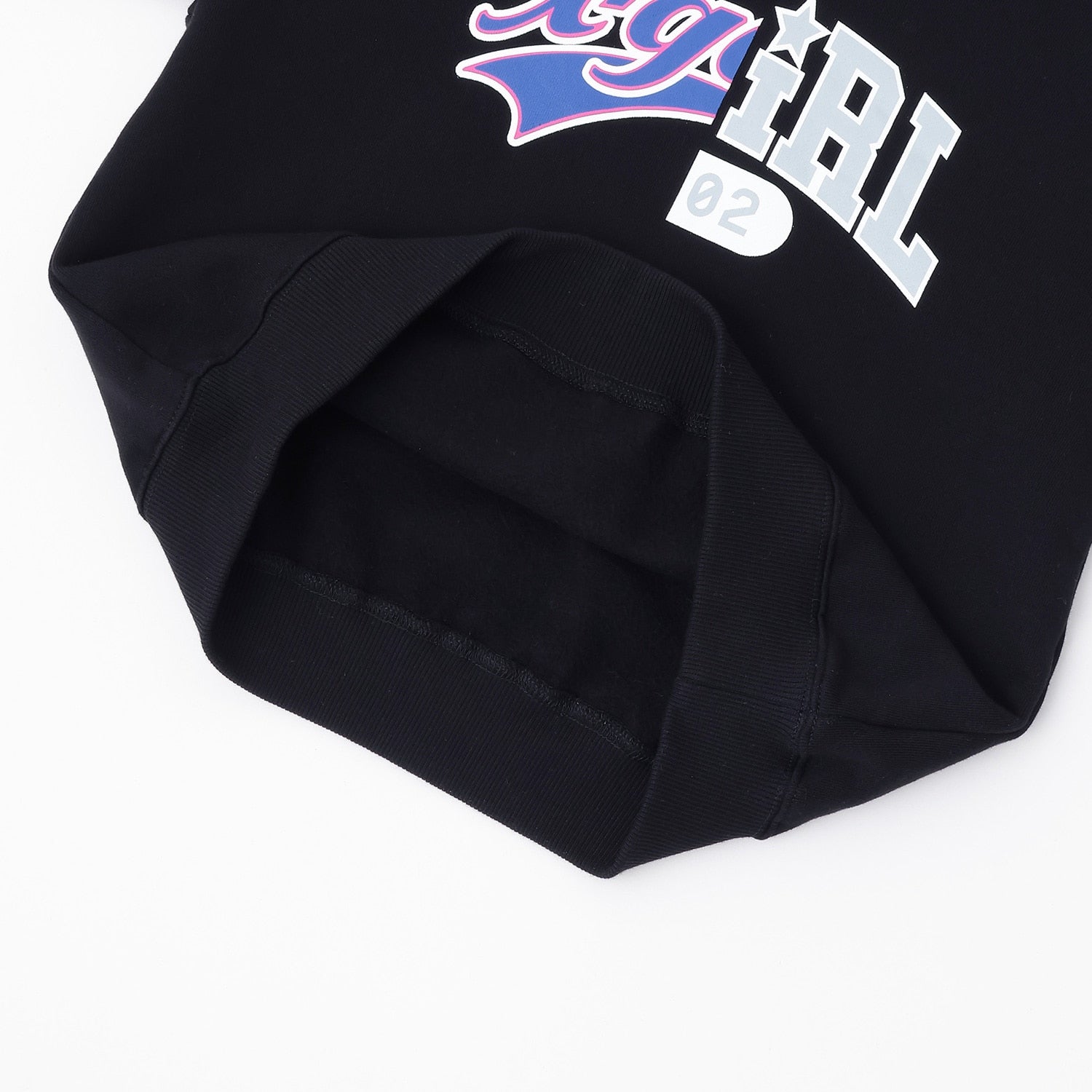 ロゴ裏起毛パーカー+裏起毛カットデニムパンツセット