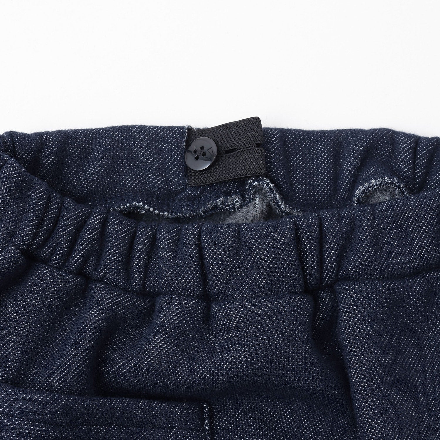 ロゴ裏起毛パーカー+裏起毛カットデニムパンツセット