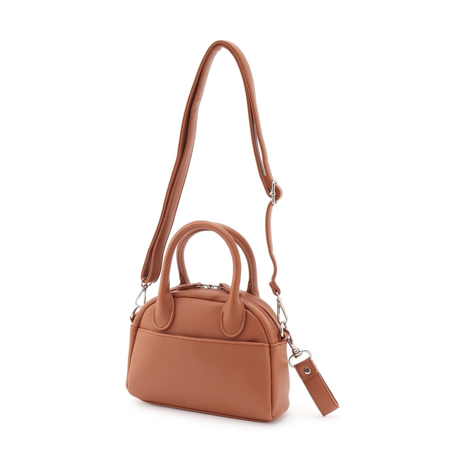 ロゴ型押し合皮ショルダーバッグ