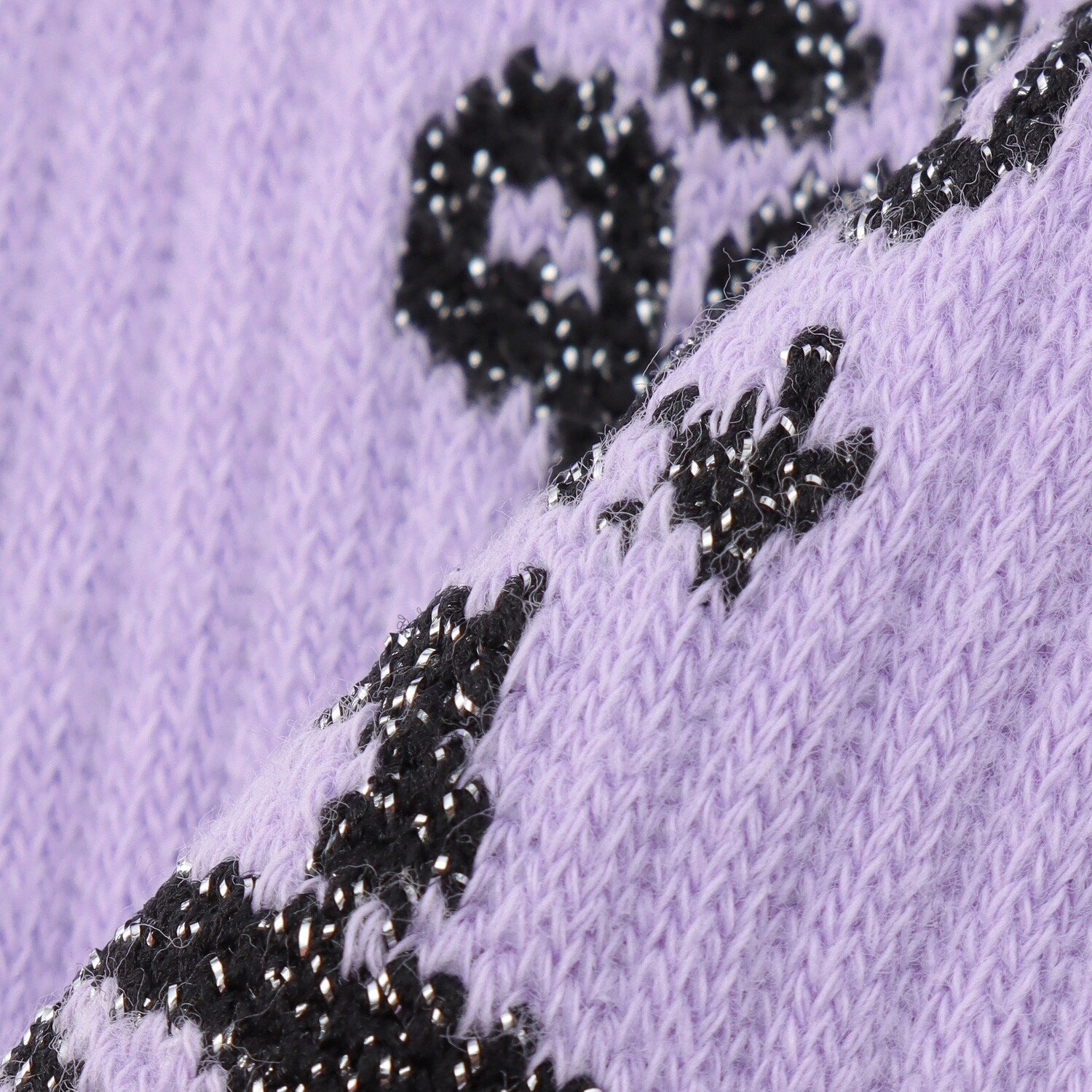 ラメラインロゴリブクルーソックス