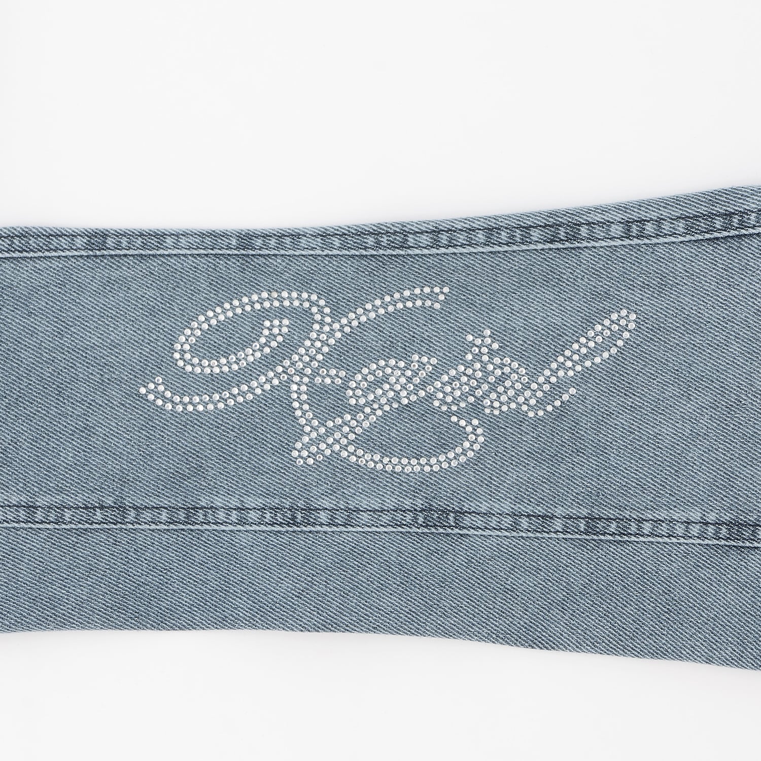 ラインストーンロゴ フレアデニムパンツ