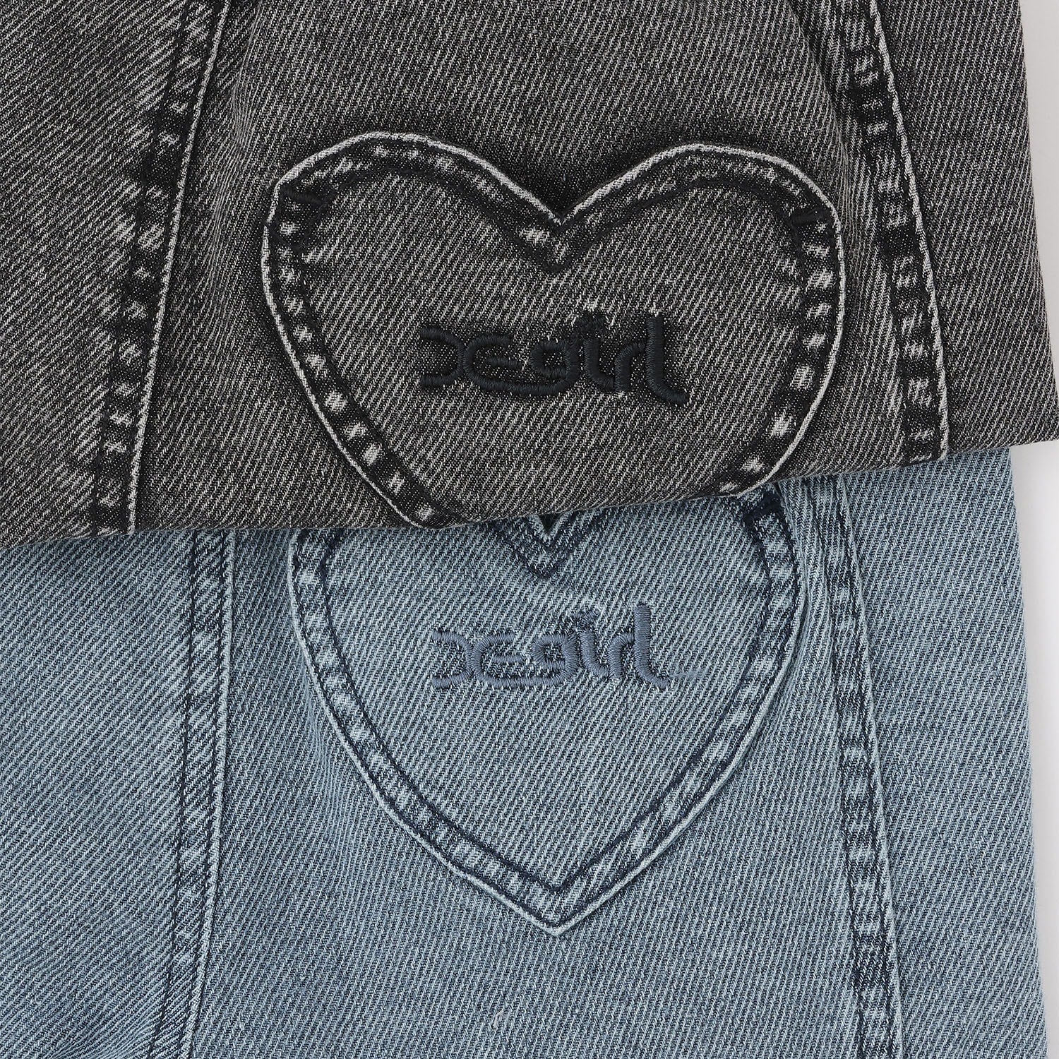 ラインストーンロゴ フレアデニムパンツ