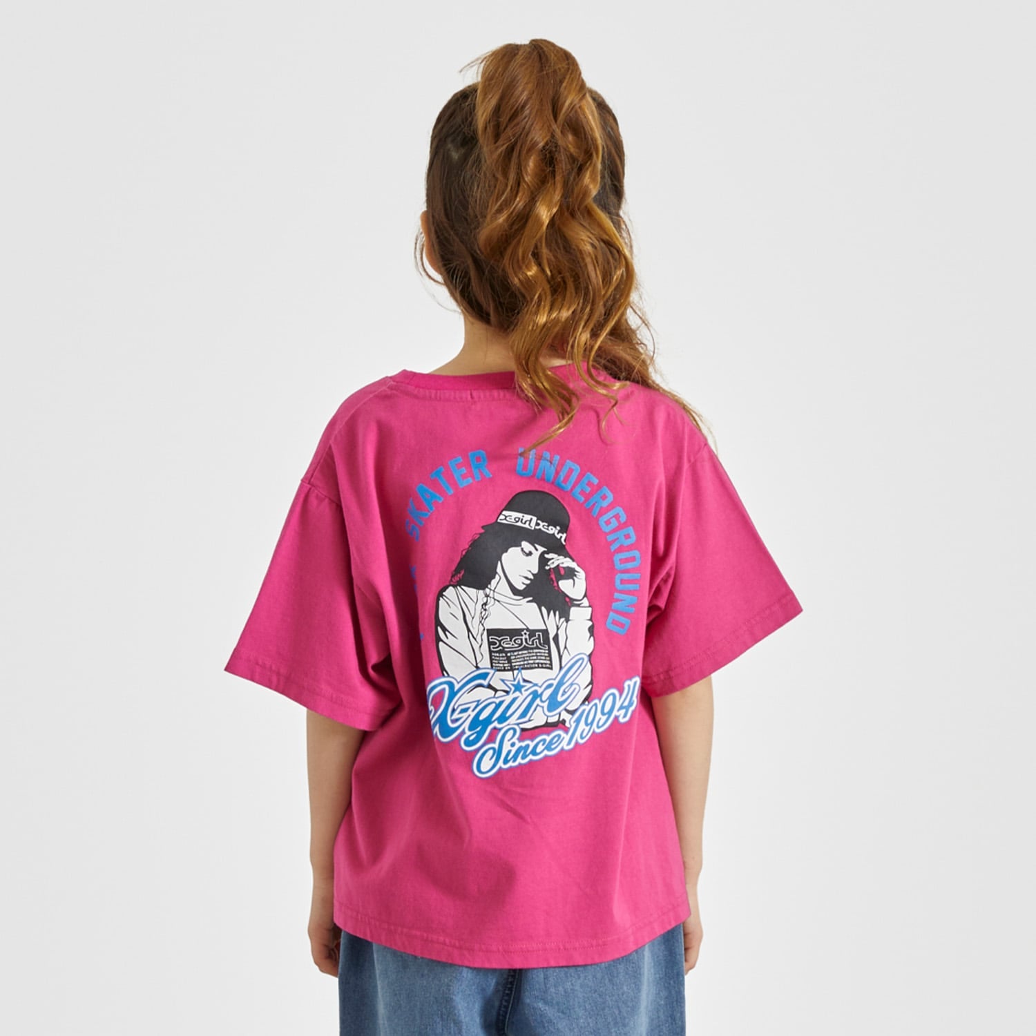 ガールイラストバックプリント 半袖Tシャツ