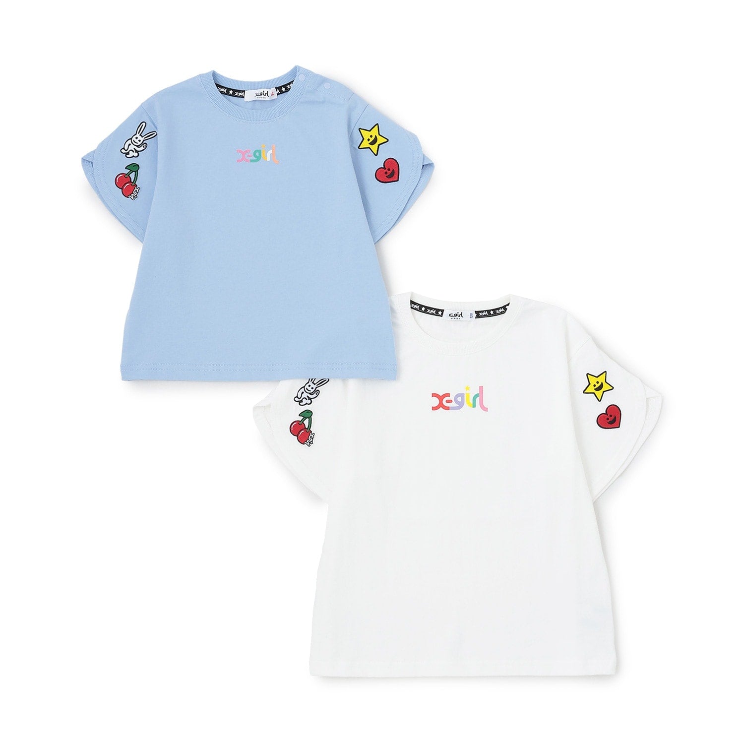 キャラクターワッペン 袖スリット半袖Tシャツ