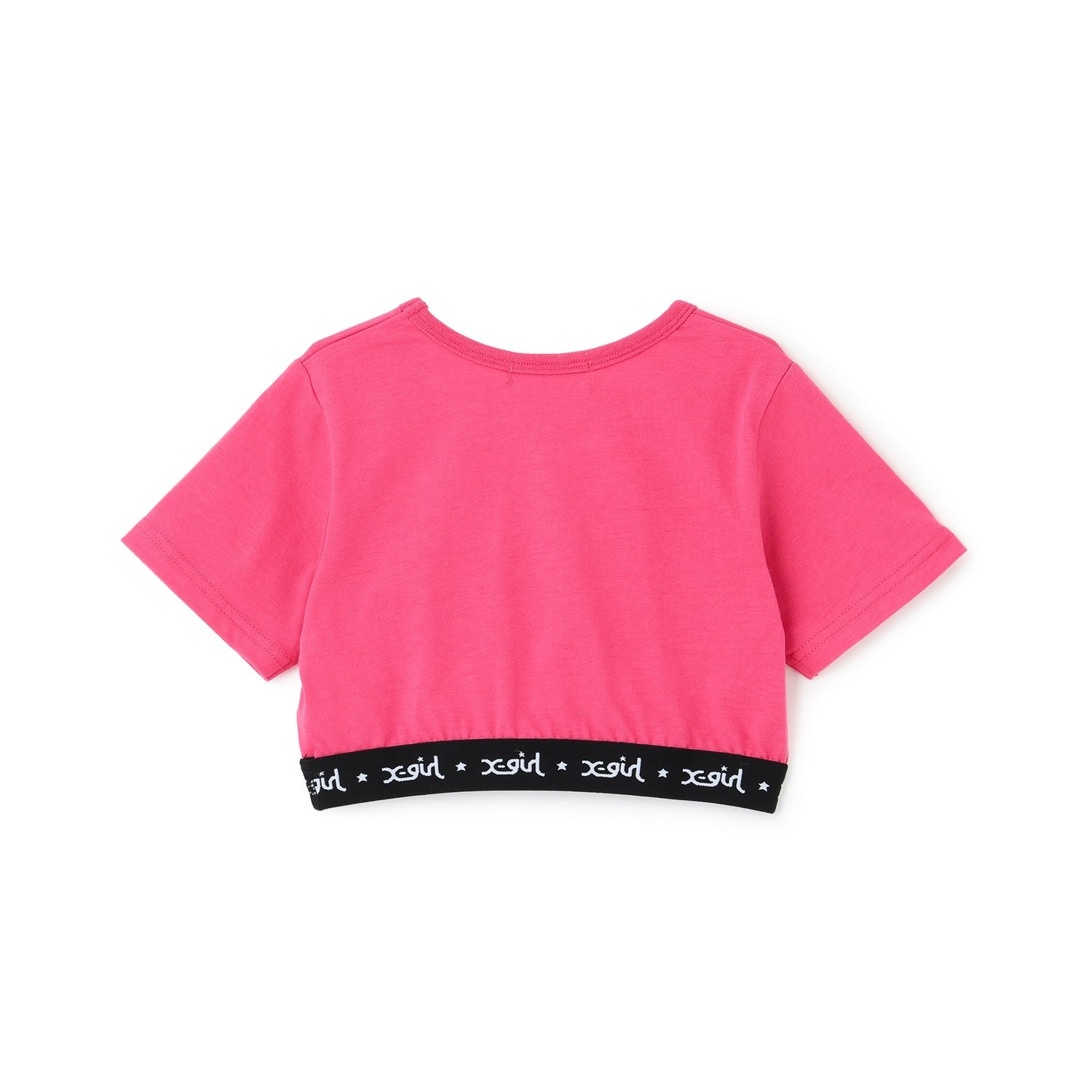 ラインストーンロゴ ショート丈半袖Tシャツ