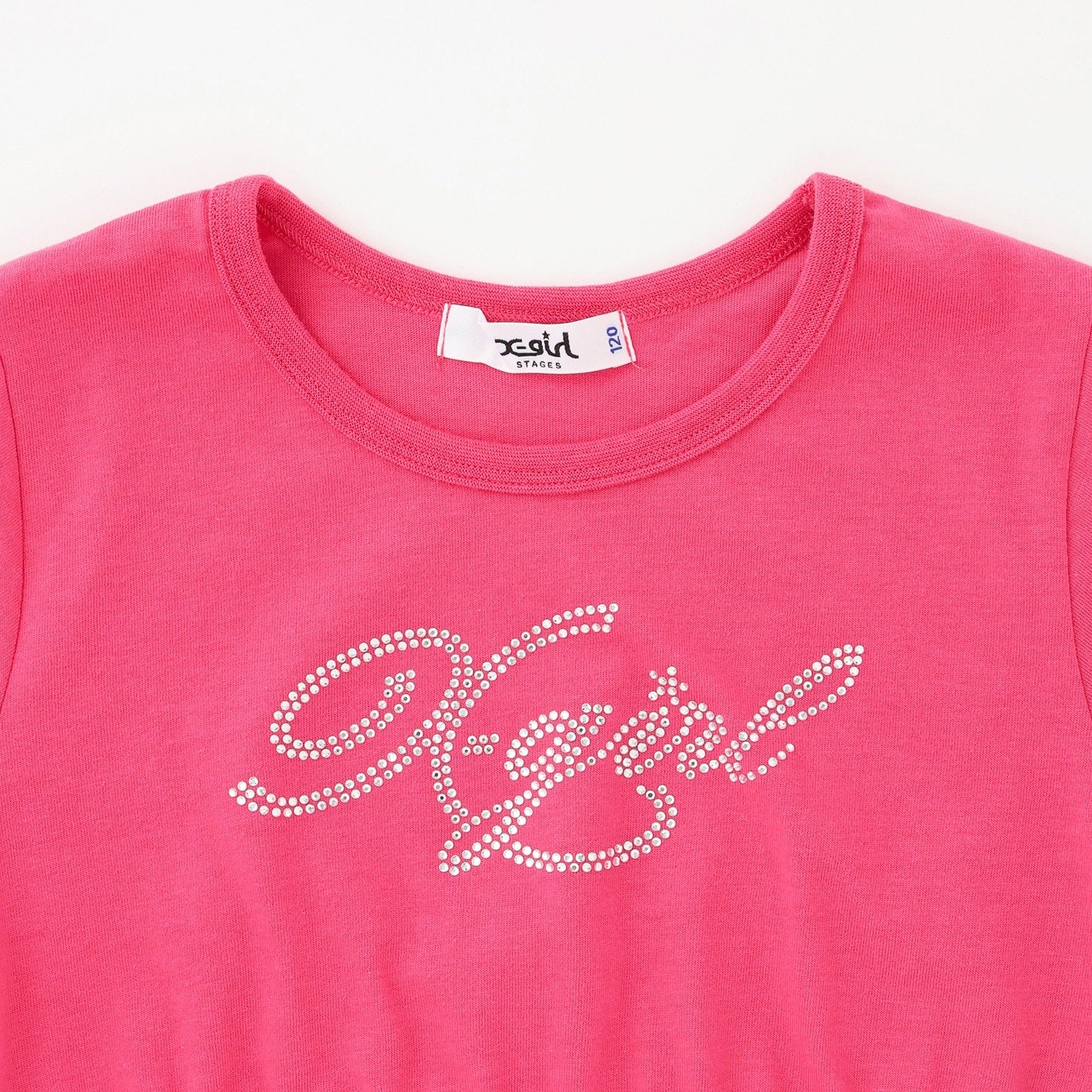 ラインストーンロゴ ショート丈半袖Tシャツ