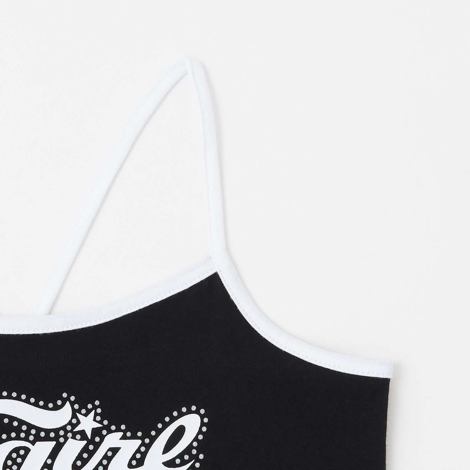 メッシュショートトップス+ロゴキャミソールセット