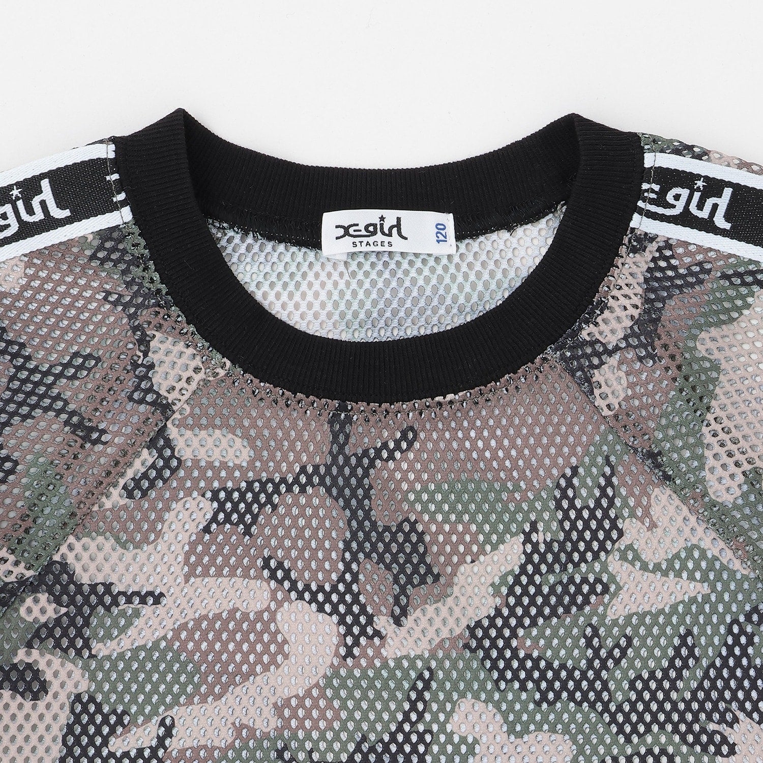 メッシュショートトップス+ロゴキャミソールセット