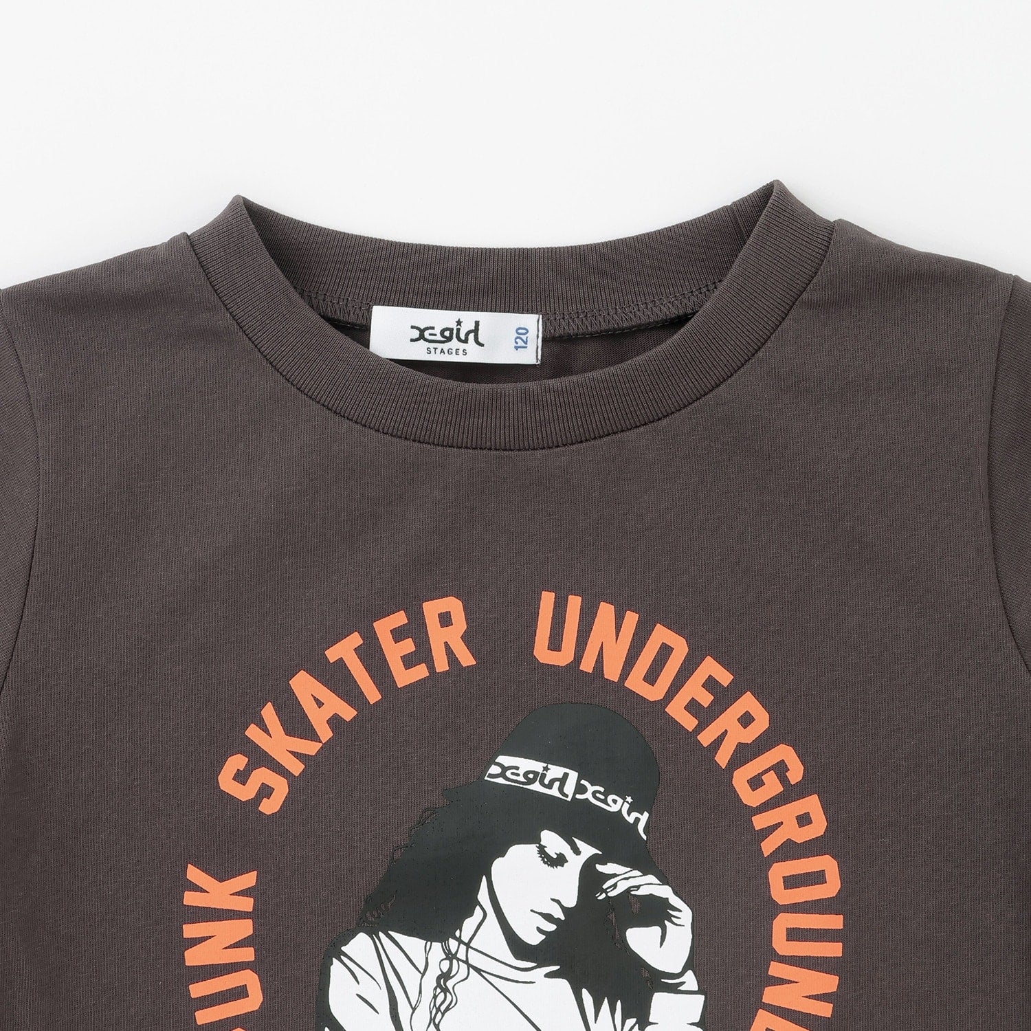 ガールイラスト半袖Tシャツ+メッシュキャミソールセット