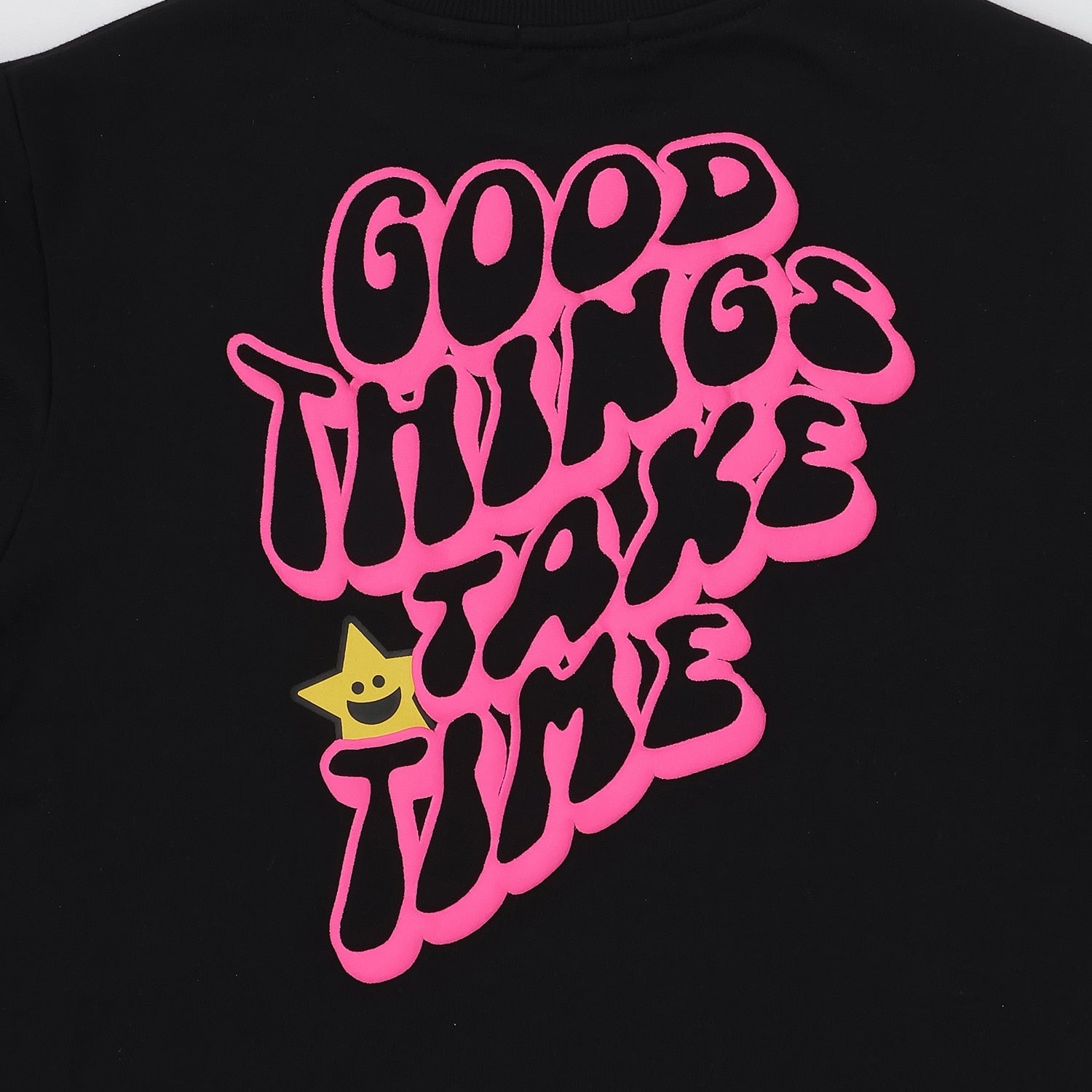 キラッキー+メッセージロゴ バックプリント半袖Tシャツ