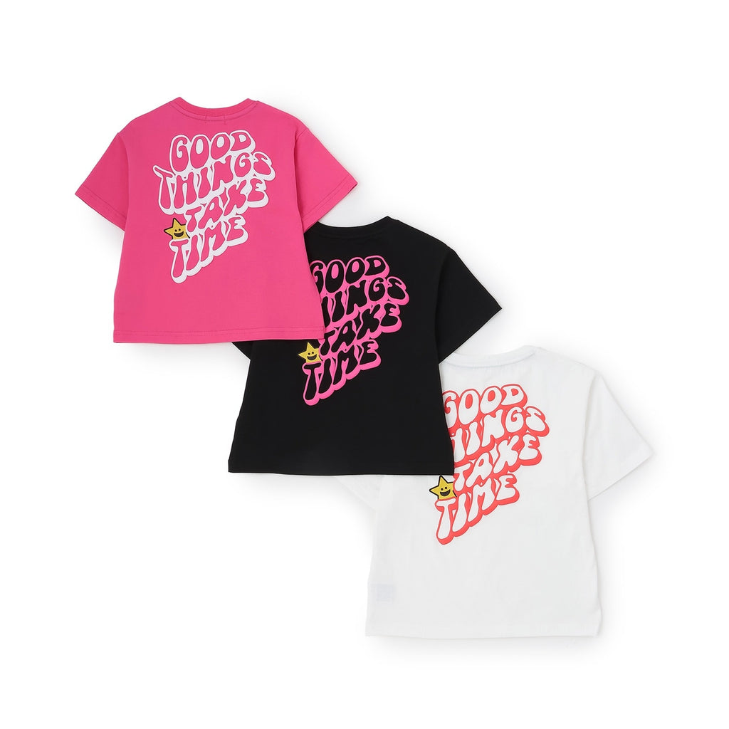 X-girl Stages / キラッキー+メッセージロゴ バックプリント半袖T