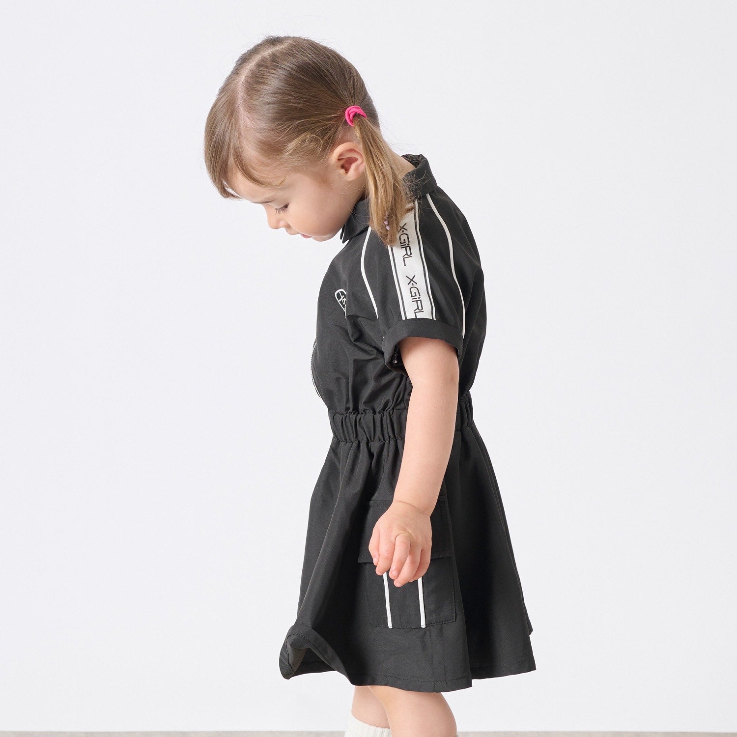 肩ロゴラインカーゴ半袖ワンピース