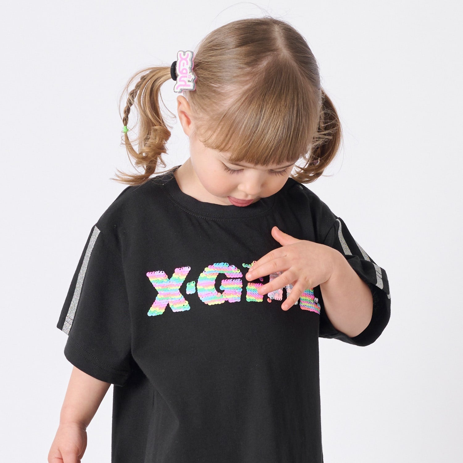 スパンコール刺しゅう 半袖Tワンピース