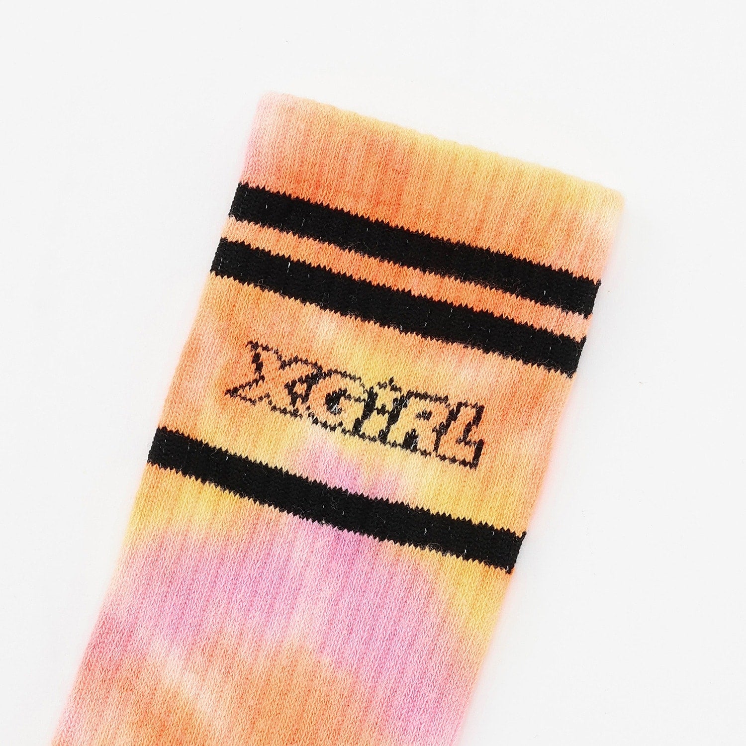 ロゴライン タイダイ クルーリブソックス