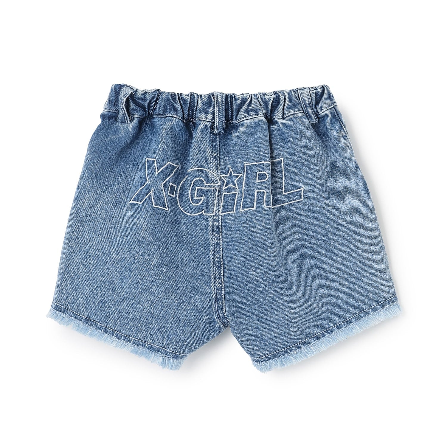 豹柄レイヤードクラッシュ加工デニムショートパンツ